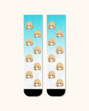 大人用カスタムアニメ顔クルーソックス パーソナライズされたキャラクターソックス アニメファンへのギフト ブラックトゥ