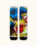 大人用カスタムアニメ顔クルーソックス パーソナライズされたキャラクターソックス アニメファンへのギフト ブラックトゥ