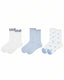 3-Pack Women Crew Socks Pastel Vibes Blue Star Series Cotton Ruffled - SWEET NANA