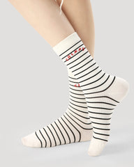 3-팩 여성 그레이 컬리지 시리즈 크루 양말 캐주얼 다용도 양말