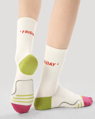 3-Pack Women Limiting Attitude Series Cotton Crew Socks Athletic Casual Socks