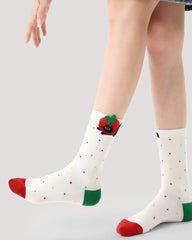 3パック レディース クルー ソックス 柿 スイートキャットシリーズ コットン キュート ファン ソックス