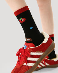 3パック レディース クルー ソックス 柿 スイートキャットシリーズ コットン キュート ファン ソックス