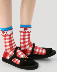 3パック レディース クルー ソックス 柿 スイートキャットシリーズ コットン キュート ファン ソックス