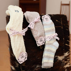 3-Pack Women Crew Socks Super Soft Fuzzy Cute Colorful Thick Warm