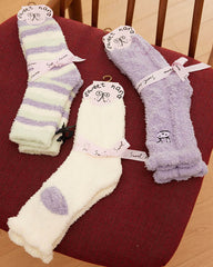 3-Pack Women Crew Socks Super Soft Fuzzy Cute Colorful Thick Warm