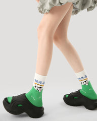 3-Pack Women Crew Socks Cotton Fun Novelty Above Ankle Casual Socks