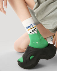 3-Pack Women Crew Socks Cotton Fun Novelty Above Ankle Casual Socks