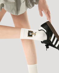 3-Pack Women Crew Socks Cotton Cute Snakelet Pattern Casual Socks