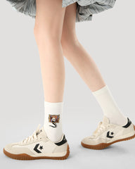 3-Pack Women Crew Socks Cotton Cute Snakelet Pattern Casual Socks