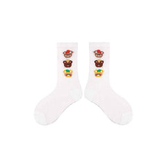 4-Pack Kids Cotton Crew Socks Color Plan Letter Cute Casual