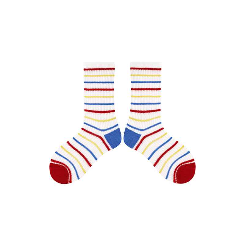 4-Pack Kids Cotton Crew Socks Color Plan Letter Cute Casual