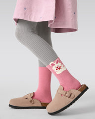 4-Pack Cream Bunny Half Velvet Kids Socks Cozy Soft Coral Fleece Crew