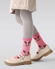 4-Pack Cute Cat Rabbit Half Velvet Kids Socks Cozy Soft Coral Fleece Crew