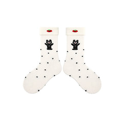 4-Pack Cute Cats Series Kids Crew Socks Girls Cotton Cute Socks