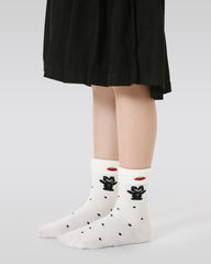 4-Pack Cute Cats Series Kids Crew Socks Girls Cotton Cute Socks