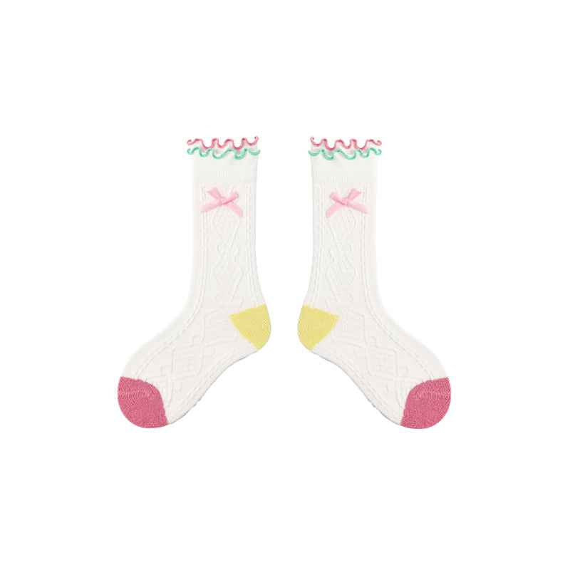 4-Pack Kids Cotton Crew Socks Dream Ballet Ruffle Cute Casual