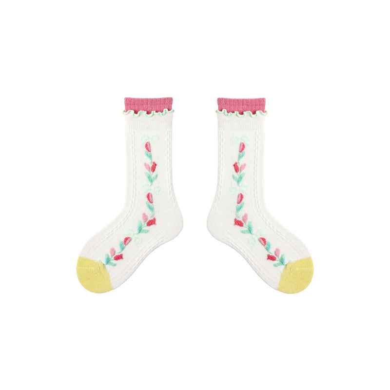 4-Pack Kids Cotton Crew Socks Dream Ballet Ruffle Cute Casual