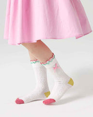 4-Pack Kids Cotton Crew Socks Dream Ballet Ruffle Cute Casual