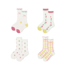 4-Pack Kids Cotton Crew Socks Dream Ballet Ruffle Cute Casual