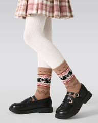 4-Pack Forest Adventure Half Velvet Kids Socks Cozy Soft Coral Fleece Crew