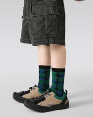 4-Pack Geometric World Half Velvet Kids Socks Cozy Soft Coral Fleece Crew