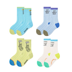 4-Pack Grunt Puppy Series Kids Boys Socks Mesh Cute Cartoon Socks