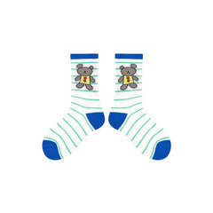 4-Pack Kids Cotton Crew Socks Gummy Grizzly Bear Stripe Casual