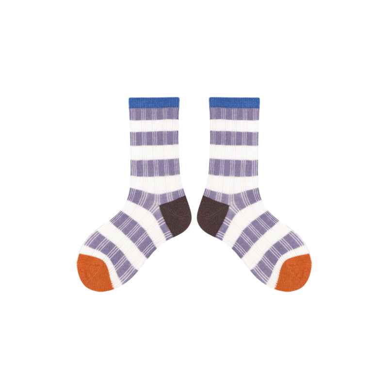 4-Pack Kids Cotton Crew Socks Gummy Grizzly Bear Stripe Casual