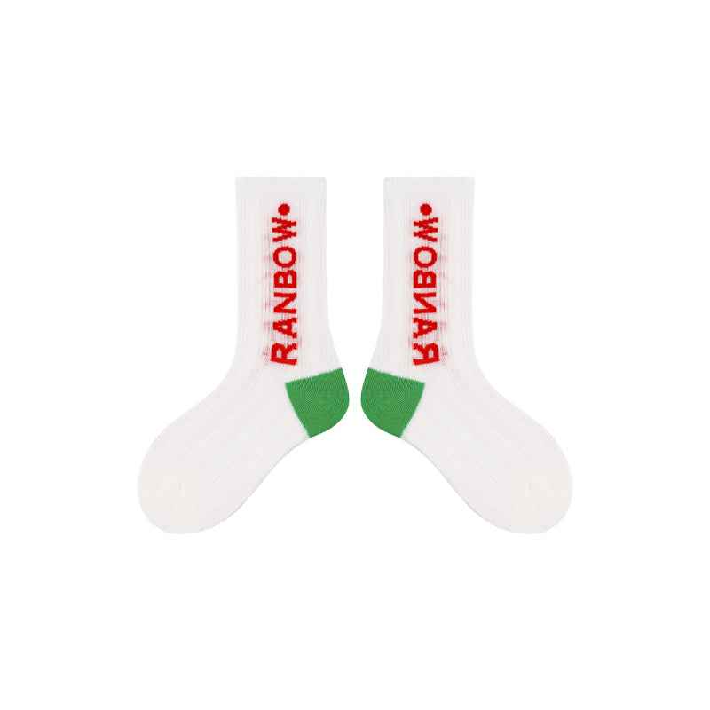 4-Pack Kids Cotton Crew Socks Gummy Grizzly Bear Stripe Casual