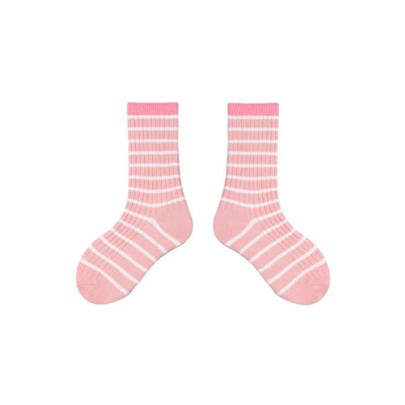 4-Pack Kids Cotton Crew Socks Colorful Stripes Casual