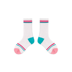 4-Pack Kids Cotton Crew Socks Colorful Stripes Casual