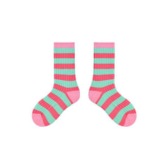 4-Pack Kids Cotton Crew Socks Colorful Stripes Casual