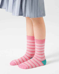 4-Pack Kids Cotton Crew Socks Colorful Stripes Casual