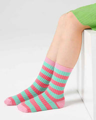 4-Pack Kids Cotton Crew Socks Colorful Stripes Casual