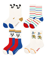 4パック キッズ ベースボール・パピーシリーズ かわいい ソックス カジュアル 多用途 快適