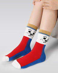 4入裝兒童棒球小狗系列可愛襪子休閒多功能舒適棉襪