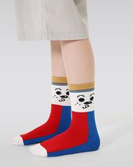 4入裝兒童棒球小狗系列可愛襪子休閒多功能舒適棉襪