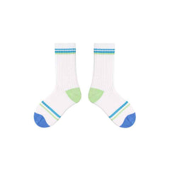 4-Pack Kids Cotton Crew Socks Colorful Retro Stripes Casual