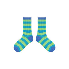 4-Pack Kids Cotton Crew Socks Colorful Retro Stripes Casual
