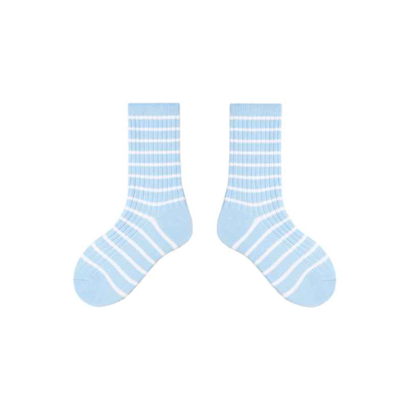 4-Pack Kids Cotton Crew Socks Colorful Retro Stripes Casual