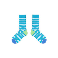 4-Pack Kids Cotton Crew Socks Colorful Retro Stripes Casual