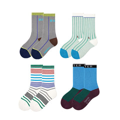 4-Pack Kids Crew Socks Combed Cotton Breathable Sweat-absorbent