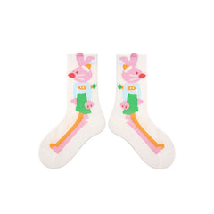 4-Pack Magic Star Bunny Series Kids Socks Thin Mesh Cotton Crew Socks