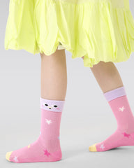 4-Pack Magic Star Bunny Series Kids Socks Thin Mesh Cotton Crew Socks