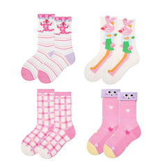 4-Pack Magic Star Bunny Series Kids Socks Thin Mesh Cotton Crew Socks