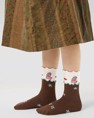 4-Pack Kids Cotton Crew Socks Mousse Party Ruffle Cute Casual