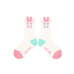 4-Pack Mushroom Bunny Series Kids Girls Cute Versatile Cotton Crew Socks