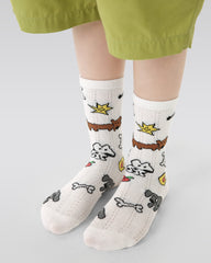 4-Pack Puppy Club Kids Mesh Breathable Cotton Crew Boys Socks