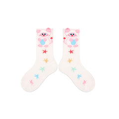 4-Pack Rainbow Bunny Series Kids Socks Thin Mesh Cute Girls Socks